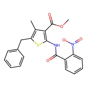 Methyl 5-benzyl-4-methyl-2-[(2-nitrobenzoyl)amino]thiophene-3-carboxylate structure
