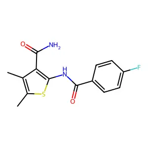 2-[(4-Fluorobenzoyl)amino]-4,5-dimethyl-3-thiophenecarboxamide structure