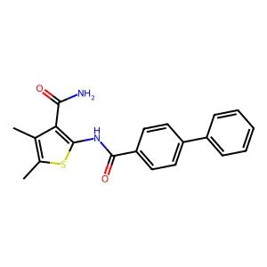 4,5-Dimethyl-2-[(4-phenylbenzoyl)amino]thiophene-3-carboxamide structure