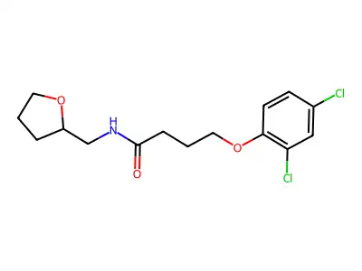 4-(2,4-dichlorophenoxy)-N-(tetrahydro-2-furanylmethyl)butanamide structure