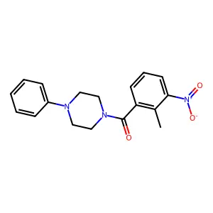 1-{3-Nitro-2-methylbenzoyl}-4-phenylpiperazine structure