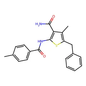 5-Benzyl-4-methyl-2-[(4-methylbenzoyl)amino]-3-thiophenecarboxamide structure