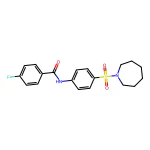 N-[4-(1-azepanylsulfonyl)phenyl]-4-fluorobenzamide structure