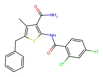 5-Benzyl-2-[(2,4-dichlorobenzoyl)amino]-4-methyl-3-thiophenecarboxamide structure