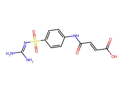 (E)-4-[4-({[Amino(imino)methyl]amino}sulfonyl)anilino]-4-oxo-2-butenoic acid structure
