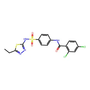 2,4-dichloro-N-{4-[(5-ethyl-1,3,4-thiadiazol-2-yl)sulfamoyl]phenyl}benzamide structure