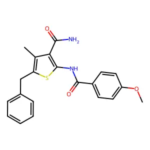 5-Benzyl-2-[(4-methoxybenzoyl)amino]-4-methyl-3-thiophenecarboxamide structure