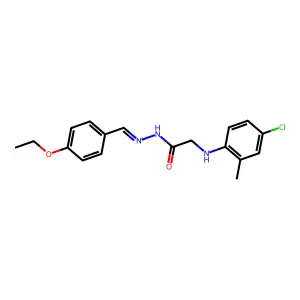 Glycine, N-(4-chloro-2-methylphenyl)-, [(4-ethoxyphenyl)methylene]hydrazide structure