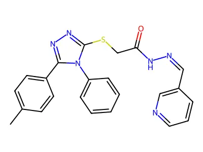 2-{[5-(4-methylphenyl)-4-phenyl-4H-1,2,4-triazol-3-yl]sulfanyl}-N'-[(E)-pyridin-3-ylmethylidene]acetohydrazide structure