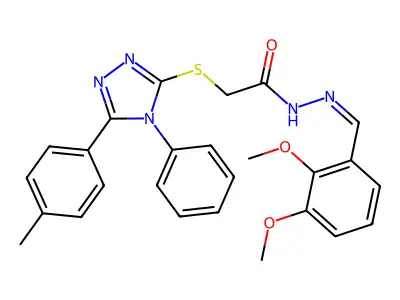 N'-[(E)-(2,3-dimethoxyphenyl)methylidene]-2-{[5-(4-methylphenyl)-4-phenyl-4H-1,2,4-triazol-3-yl]sulfanyl}acetohydrazide structure