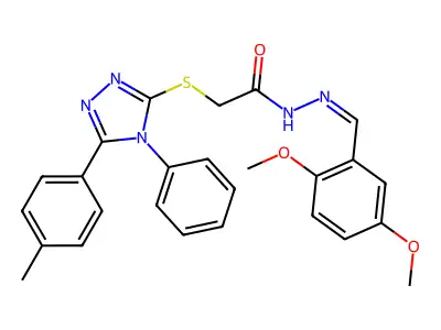 N'-[(E)-(2,5-dimethoxyphenyl)methylidene]-2-{[5-(4-methylphenyl)-4-phenyl-4H-1,2,4-triazol-3-yl]sulfanyl}acetohydrazide structure