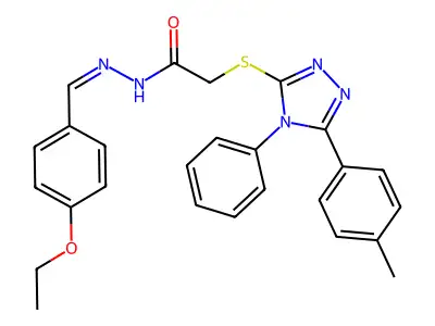 N'-[(E)-(4-ethoxyphenyl)methylidene]-2-{[5-(4-methylphenyl)-4-phenyl-4H-1,2,4-triazol-3-yl]sulfanyl}acetohydrazide structure