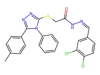 N'-[(E)-(3,4-dichlorophenyl)methylidene]-2-{[5-(4-methylphenyl)-4-phenyl-4H-1,2,4-triazol-3-yl]sulfanyl}acetohydrazide structure