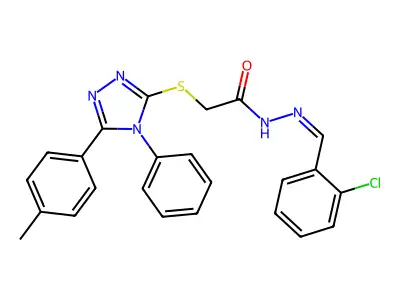 N'-[(E)-(2-chlorophenyl)methylidene]-2-{[5-(4-methylphenyl)-4-phenyl-4H-1,2,4-triazol-3-yl]sulfanyl}acetohydrazide structure