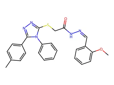 N'-[(E)-(2-methoxyphenyl)methylidene]-2-{[5-(4-methylphenyl)-4-phenyl-4H-1,2,4-triazol-3-yl]sulfanyl}acetohydrazide structure