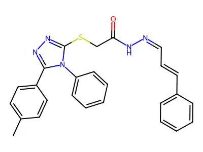 2-{[5-(4-methylphenyl)-4-phenyl-4H-1,2,4-triazol-3-yl]sulfanyl}-N'-[(1E,2E)-3-phenylprop-2-en-1-ylidene]acetohydrazide structure