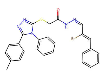 N'-[(1E,2Z)-2-bromo-3-phenylprop-2-en-1-ylidene]-2-{[5-(4-methylphenyl)-4-phenyl-4H-1,2,4-triazol-3-yl]sulfanyl}acetohydrazide structure