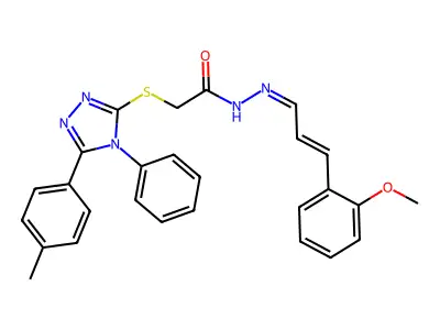 N'-[(1E,2E)-3-(2-methoxyphenyl)prop-2-en-1-ylidene]-2-{[5-(4-methylphenyl)-4-phenyl-4H-1,2,4-triazol-3-yl]sulfanyl}acetohydrazide structure
