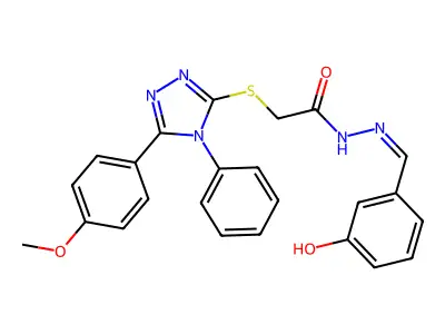 N'-[(E)-(3-hydroxyphenyl)methylidene]-2-{[5-(4-methoxyphenyl)-4-phenyl-4H-1,2,4-triazol-3-yl]sulfanyl}acetohydrazide structure