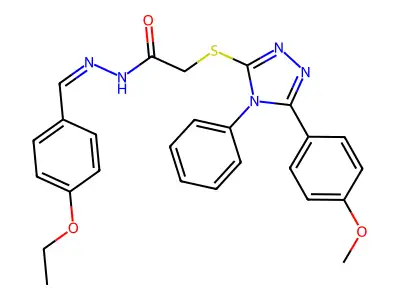 N'-[(E)-(4-ethoxyphenyl)methylidene]-2-{[5-(4-methoxyphenyl)-4-phenyl-4H-1,2,4-triazol-3-yl]sulfanyl}acetohydrazide structure