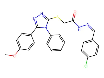 N'-[(E)-(4-chlorophenyl)methylidene]-2-{[5-(4-methoxyphenyl)-4-phenyl-4H-1,2,4-triazol-3-yl]sulfanyl}acetohydrazide structure