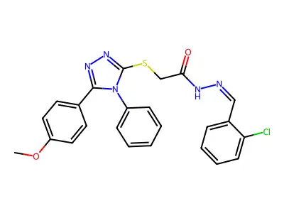N'-[(E)-(2-chlorophenyl)methylidene]-2-{[5-(4-methoxyphenyl)-4-phenyl-4H-1,2,4-triazol-3-yl]sulfanyl}acetohydrazide structure