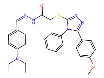 N'-{(E)-[4-(diethylamino)phenyl]methylidene}-2-{[5-(4-methoxyphenyl)-4-phenyl-4H-1,2,4-triazol-3-yl]sulfanyl}acetohydrazide structure