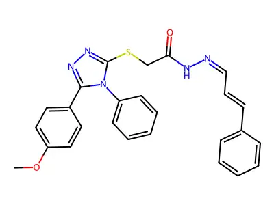 2-{[5-(4-methoxyphenyl)-4-phenyl-4H-1,2,4-triazol-3-yl]sulfanyl}-N'-[(1E,2E)-3-phenylprop-2-en-1-ylidene]acetohydrazide structure
