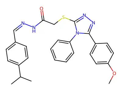 2-{[5-(4-methoxyphenyl)-4-phenyl-4H-1,2,4-triazol-3-yl]sulfanyl}-N'-{(E)-[4-(propan-2-yl)phenyl]methylidene}acetohydrazide structure