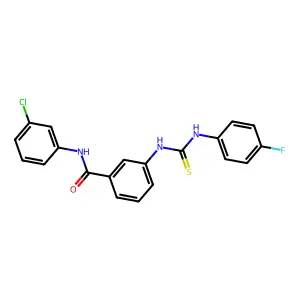 N-(3-chlorophenyl)-3-[(4-fluorophenyl)carbamothioylamino]benzamide structure