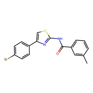 N-[4-(4-bromophenyl)-1,3-thiazol-2-yl]-3-methylbenzamide structure
