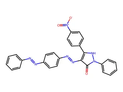 5-(4-nitrophenyl)-2-phenyl-4-[(4-phenyldiazenylphenyl)hydrazinylidene]pyrazol-3-one structure