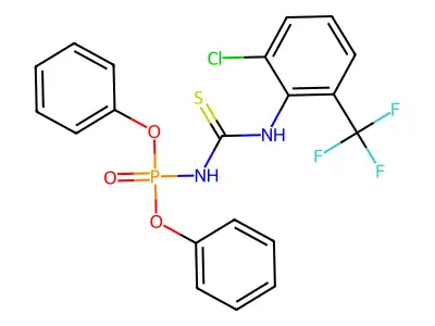 1-[2-Chloro-6-(trifluoromethyl)phenyl]-3-diphenoxyphosphorylthiourea structure