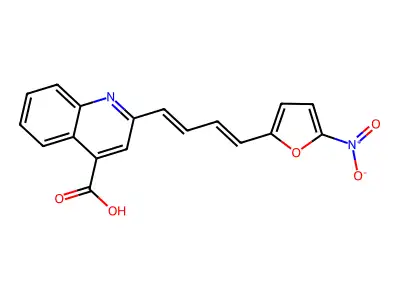 [(5-Nitro-2-furyl)butadieneyl]-4-quinolinecarboxylic acid structure