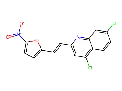 4,7-Dichloro-2-[2-(5-nitrofuran-2-yl)ethenyl]quinoline structure