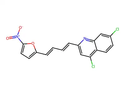 4,7-Dichloro-2-[4-(5-nitrofuran-2-yl)buta-1,3-dienyl]quinoline structure
