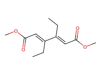 2,4-Hexadienedioic acid, 3,4-diethyl-, dimethyl ester, (E,Z)- structure