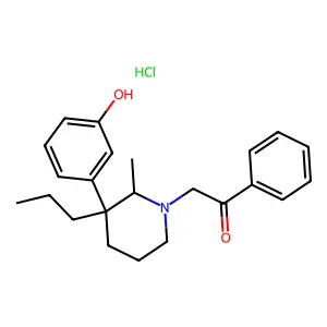 Phenol, 3-(3-(1-benzoylmethyl-2-methyl-3-propyl)piperidyl)-, hydrochloride structure