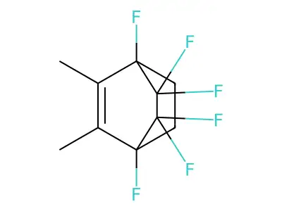 1,4,5,5,6,6-Hexafluoro-2,3-dimethylbicyclo[2.2.2]oct-2-ene structure