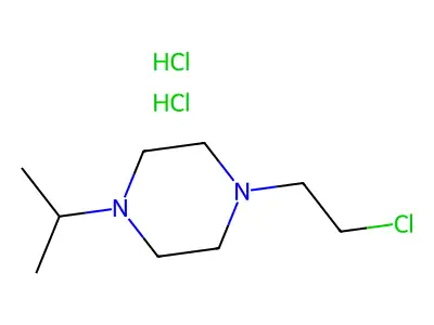 1-(2-Chloroethyl)-4-(propan-2-yl)piperazine--hydrogen chloride (1/2) structure