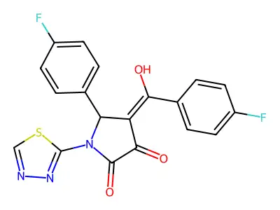 4-(4-fluorobenzoyl)-5-(4-fluorophenyl)-3-hydroxy-1-(1,3,4-thiadiazol-2-yl)-2,5-dihydro-1H-pyrrol-2-one structure