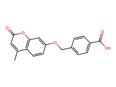 4-{[(4-methyl-2-oxo-2H-chromen-7-yl)oxy]methyl}benzoic acid structure