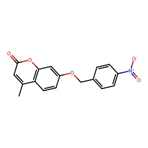 4-methyl-7-[(4-nitrobenzyl)oxy]-2H-chromen-2-one structure