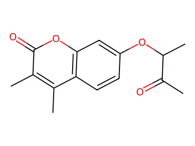 3,4-dimethyl-7-[(2S)-3-oxobutan-2-yl]oxychromen-2-one structure