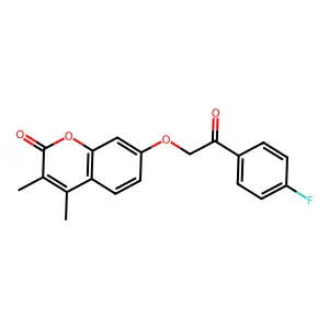 7-[2-(4-fluorophenyl)-2-oxoethoxy]-3,4-dimethyl-2H-chromen-2-one structure