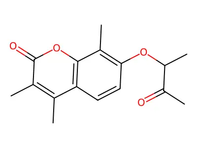 3,4,8-Trimethyl-7-(1-methyl-2-oxopropoxy)-2H-chromen-2-one structure