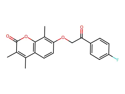 7-[2-(4-fluorophenyl)-2-oxoethoxy]-3,4,8-trimethyl-2H-chromen-2-one structure
