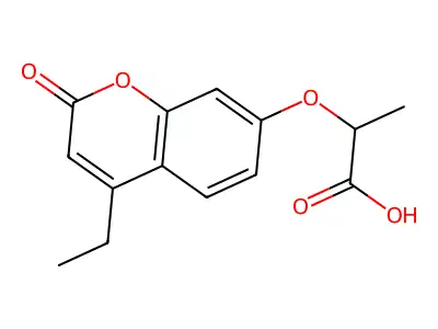 (2S)-2-(4-ethyl-2-oxochromen-7-yl)oxypropanoic acid structure