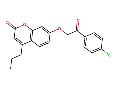 7-[2-(4-chlorophenyl)-2-oxoethoxy]-4-propyl-2H-chromen-2-one structure