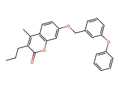 4-methyl-7-[(3-phenoxybenzyl)oxy]-3-propyl-2H-chromen-2-one structure